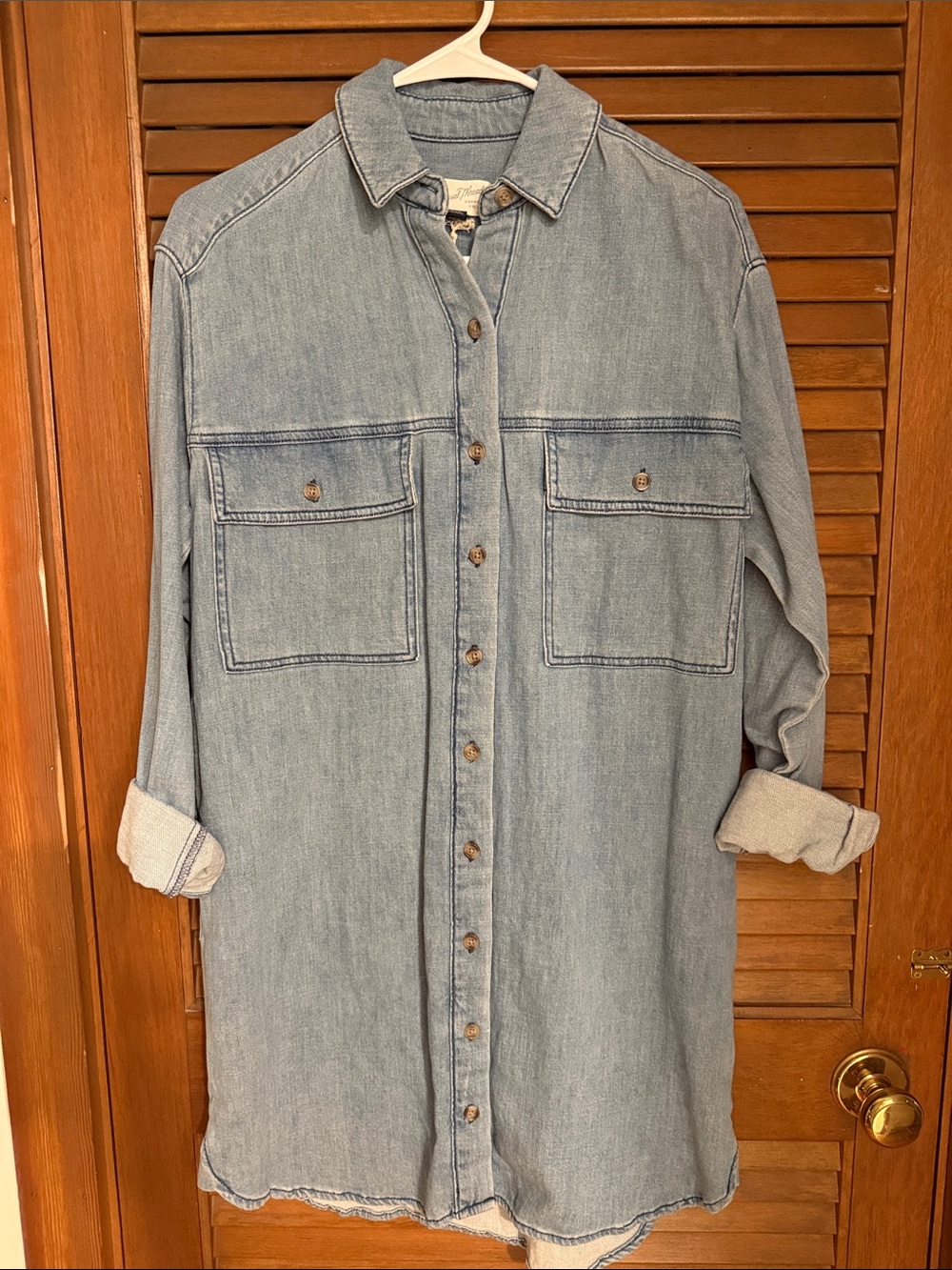 Universal Thread Light Blue Denim Long Sleeve Shirt Dress